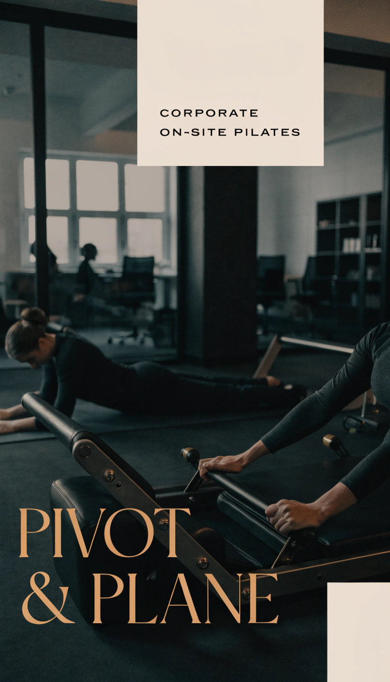 On-site corporate Pilates session in an office setting